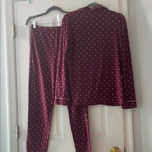 Ultra Burgundy Pajama Set with White Accents